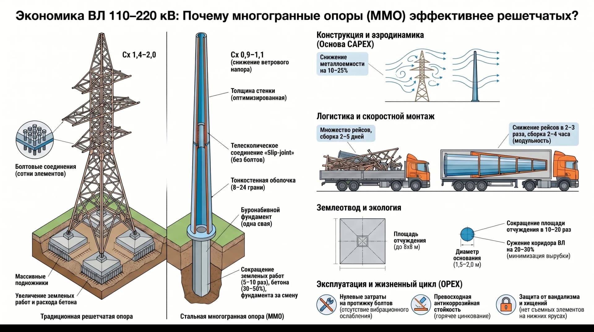 Экономика строительства ВЛ 110–220 кВ