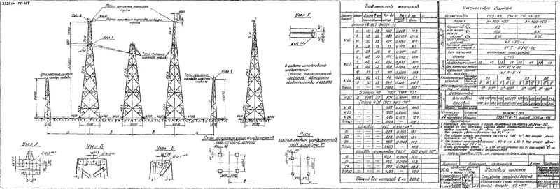 Чертеж КМД Анкерно-угловая транспозиционная опора У2+5Т