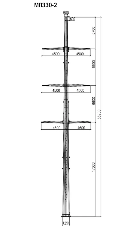 Чертеж КМД Промежуточная опора МП330-2