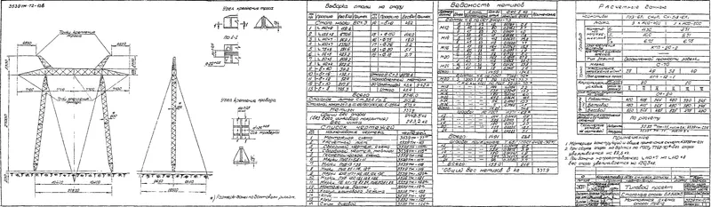 Чертеж КМД Промежуточно-угловая опора ПУБ2
