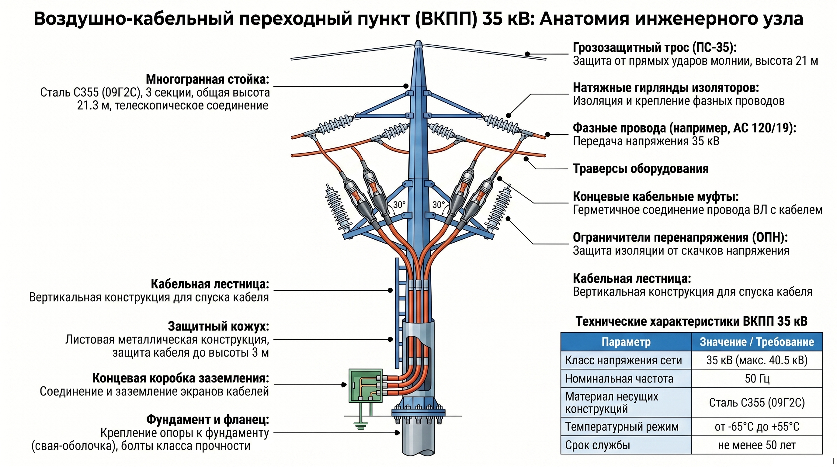 Воздушно-кабельный переходный пункт
